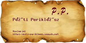 Póti Periklész névjegykártya